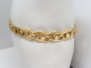 Sturdy 7-3/8" Solid 14k Yellow Gold Anchor Link Bracelet