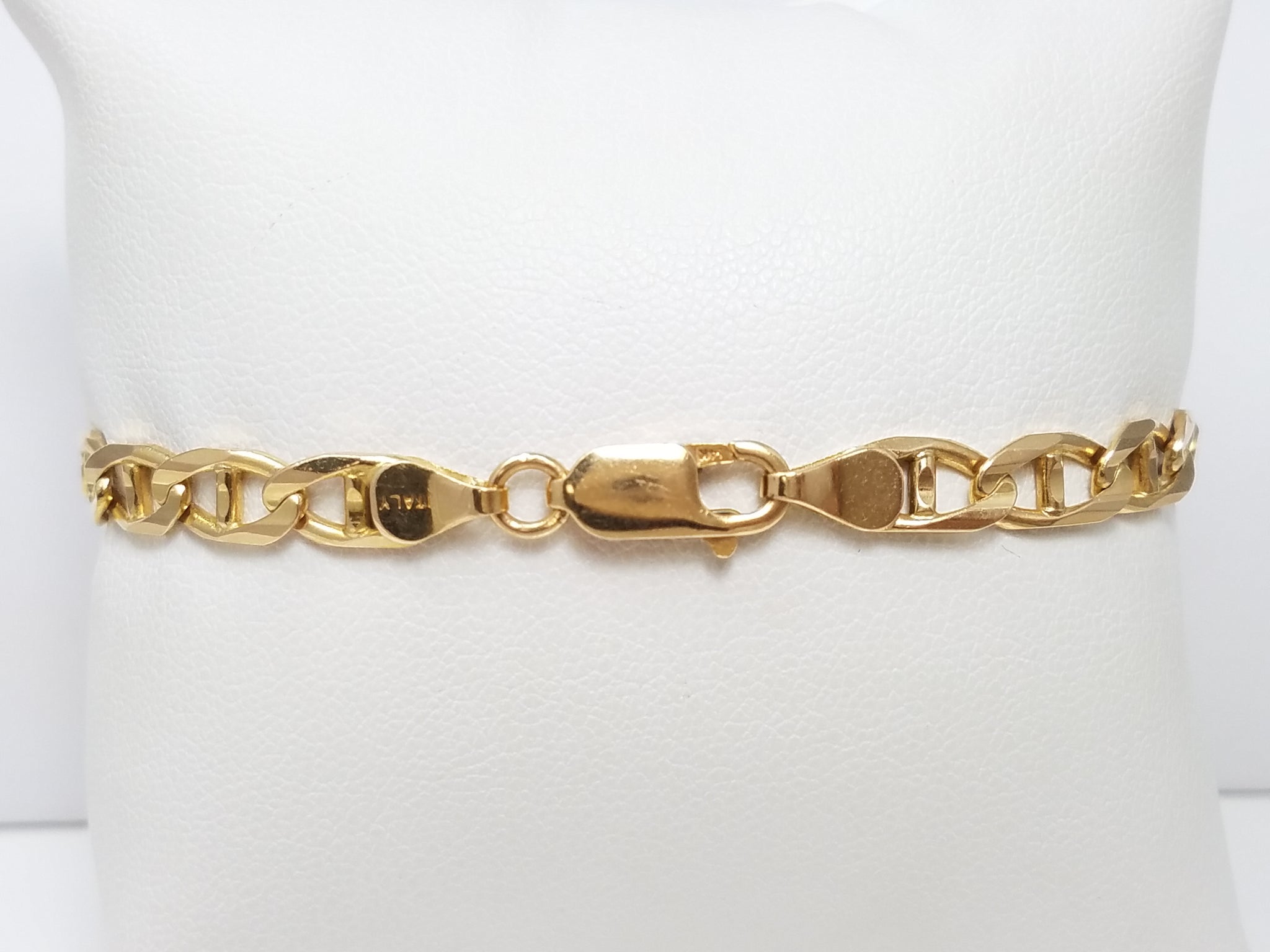 Sturdy 7-3/8" Solid 14k Yellow Gold Anchor Link Bracelet