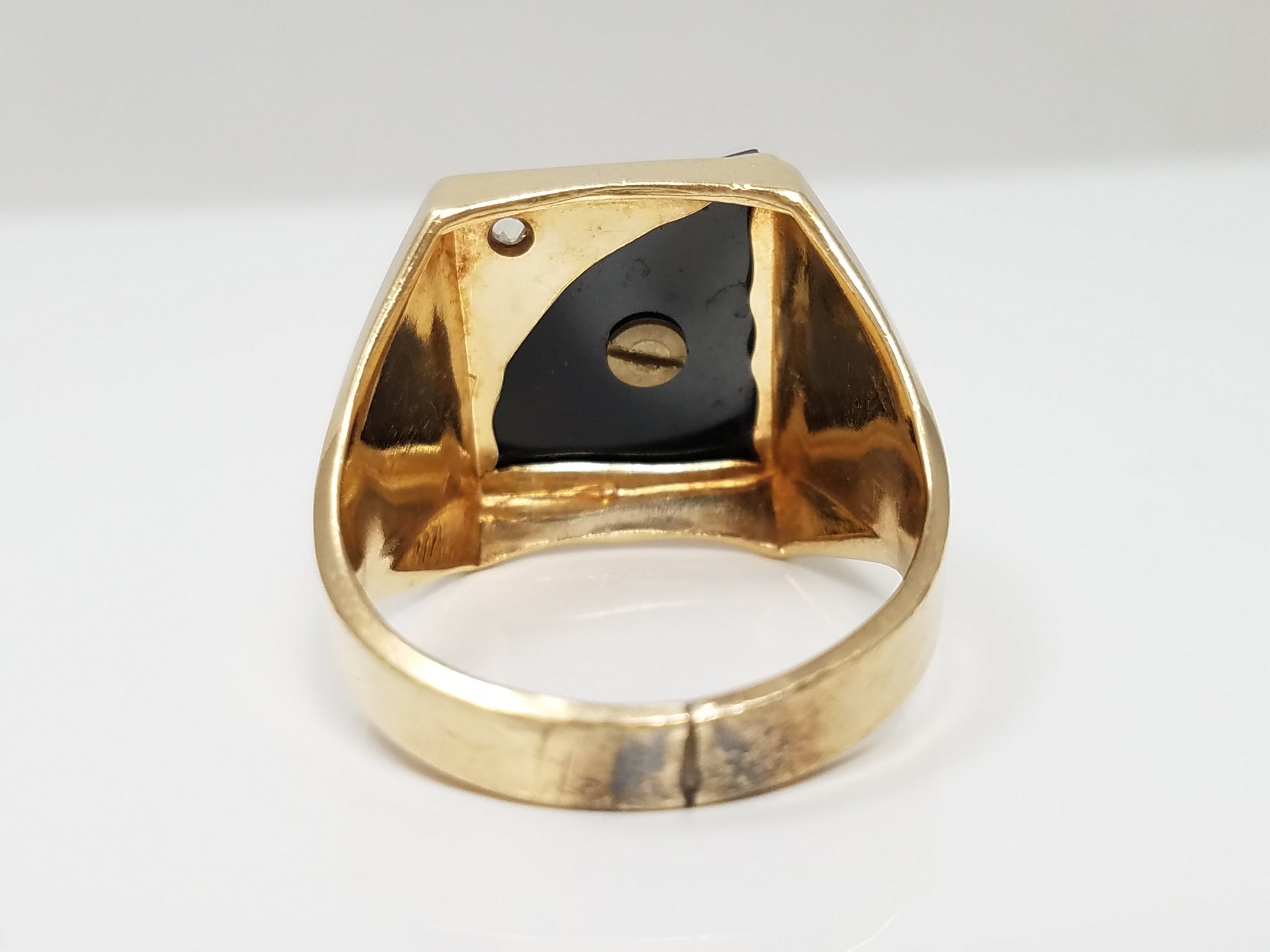 Classy Vintage 10k Yellow Gold Natural Diamond "B" Signet Ring To Fix