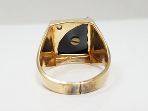 Classy Vintage 10k Yellow Gold Natural Diamond "B" Signet Ring To Fix