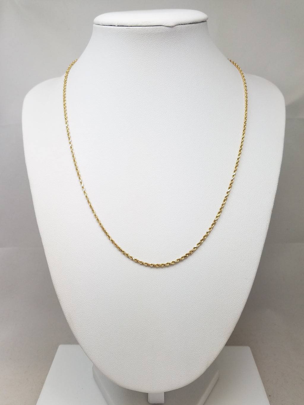 Classic 18" 14k Yellow Gold Solid Diamond Cut Rope Chain Necklace