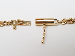 Well-Made Solid 14k Yellow Gold 25" Rope Chain