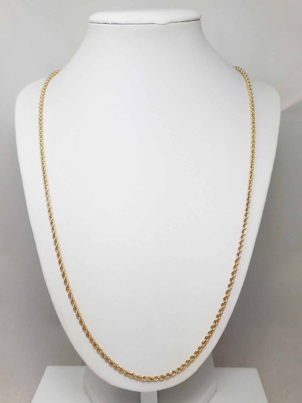 Well-Made Solid 14k Yellow Gold 25" Rope Chain