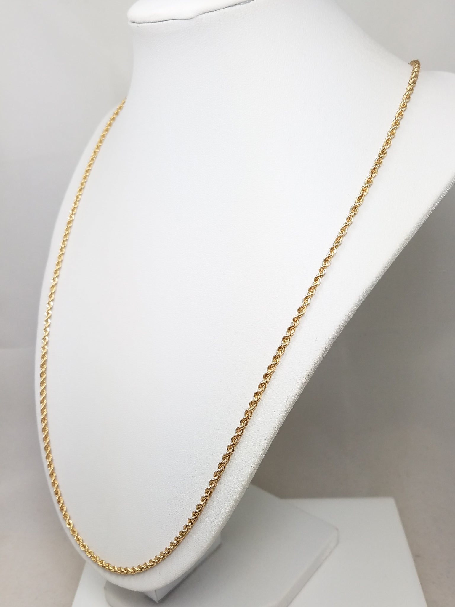 Well-Made Solid 14k Yellow Gold 25" Rope Chain