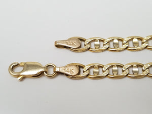 Sporty 22" Solid 14k Yellow Gold Mariner Link Chain Necklace