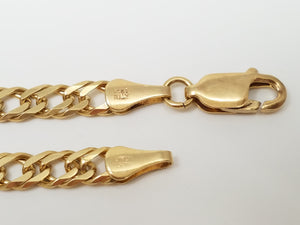 Sizzling 18" Solid 14k Yellow Gold Beveled Fancy Link Chain Necklace