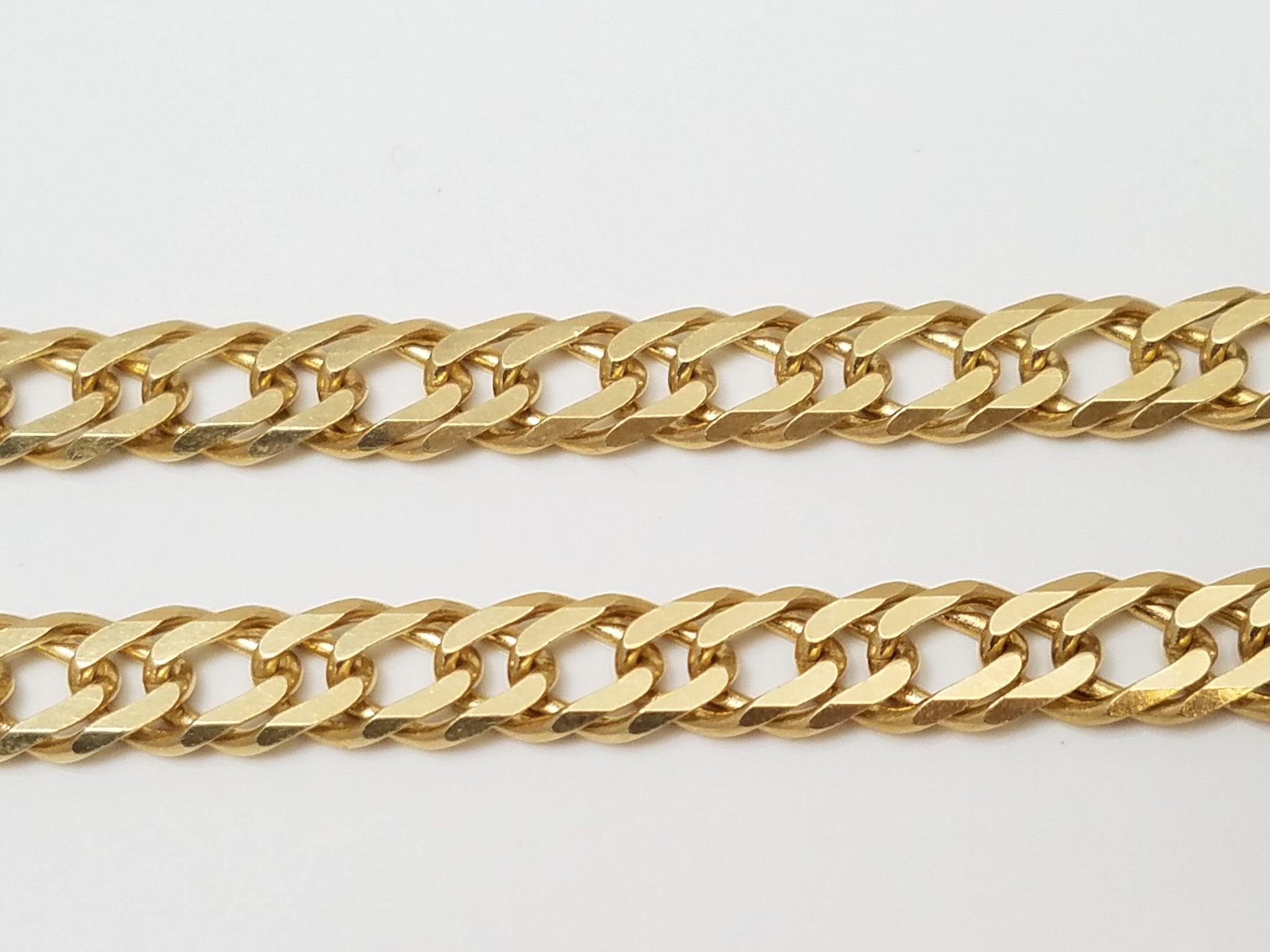 Sizzling 18" Solid 14k Yellow Gold Beveled Fancy Link Chain Necklace