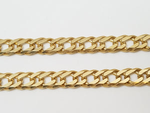 Sizzling 18" Solid 14k Yellow Gold Beveled Fancy Link Chain Necklace