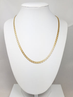 Sizzling 18" Solid 14k Yellow Gold Beveled Fancy Link Chain Necklace