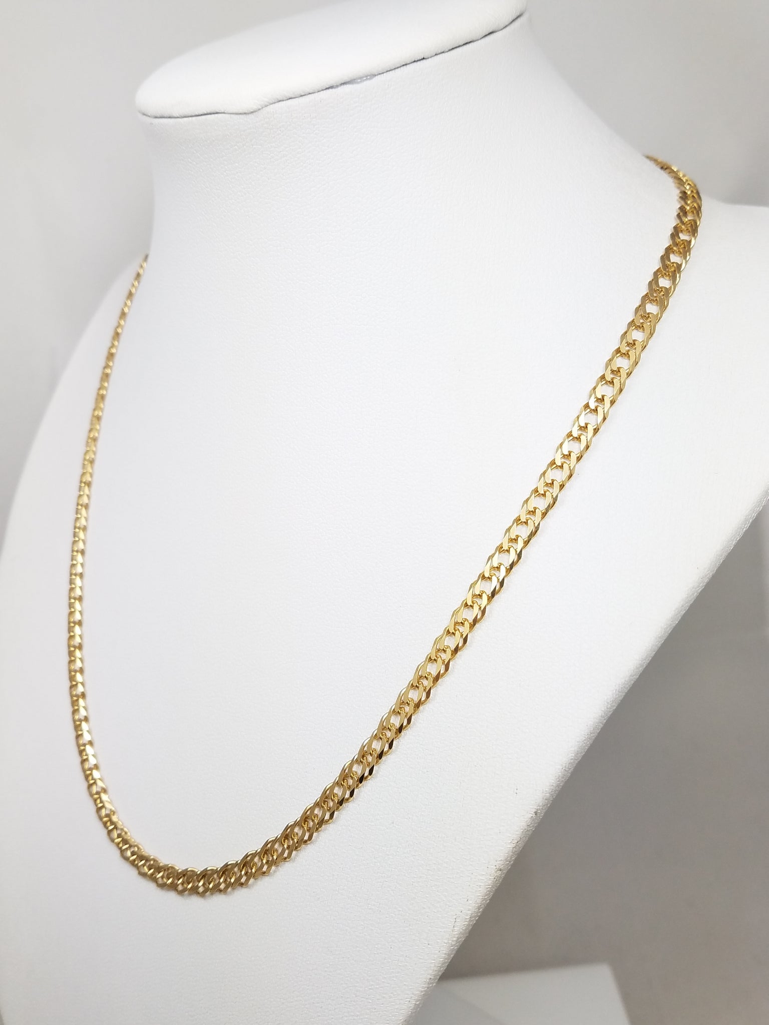 Sizzling 18" Solid 14k Yellow Gold Beveled Fancy Link Chain Necklace