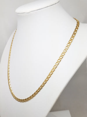 Sizzling 18" Solid 14k Yellow Gold Beveled Fancy Link Chain Necklace