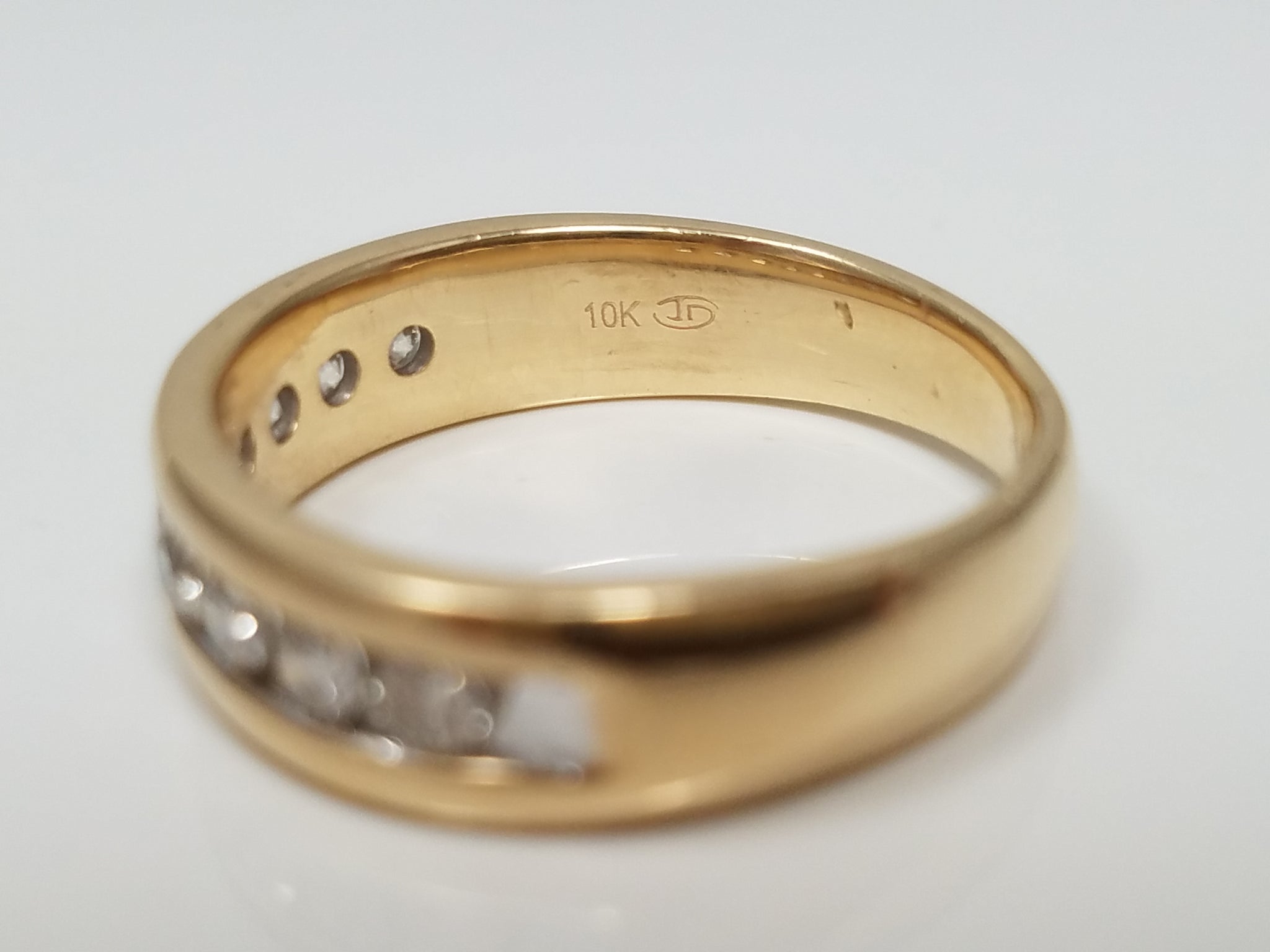 Classic 10k Yellow Gold Natural Diamond Anniversary Ring Band