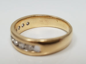 Classic 10k Yellow Gold Natural Diamond Anniversary Ring Band