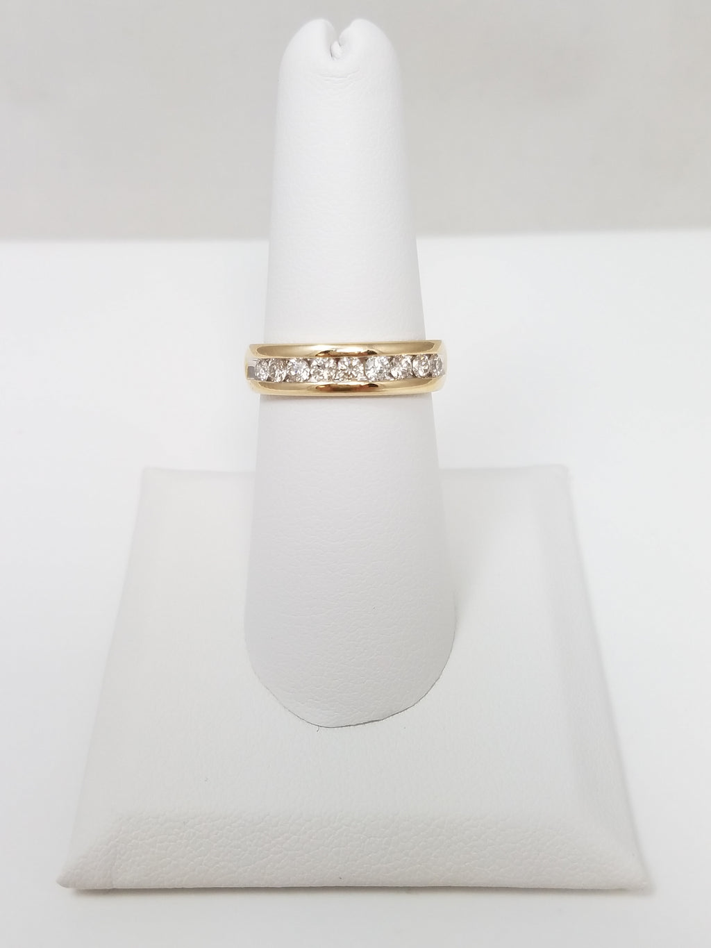 Classic 10k Yellow Gold Natural Diamond Anniversary Ring Band