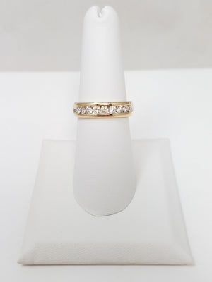 Classic 10k Yellow Gold Natural Diamond Anniversary Ring Band