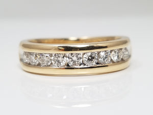 Classic 10k Yellow Gold Natural Diamond Anniversary Ring Band