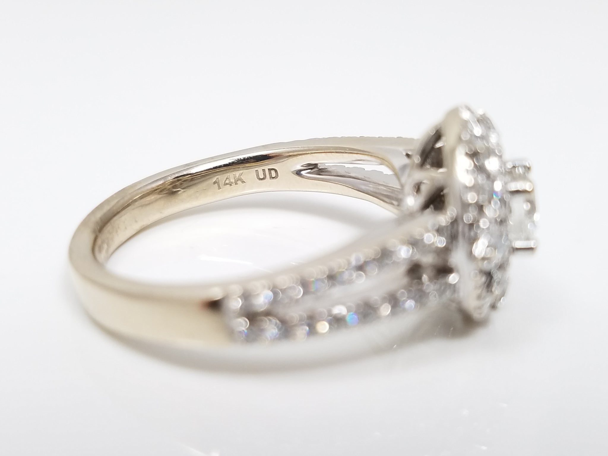 Brilliant 1ctw Natural Diamond 14k White Gold Engagement Ring