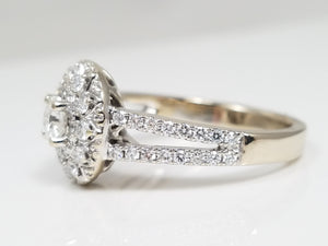 Brilliant 1ctw Natural Diamond 14k White Gold Engagement Ring