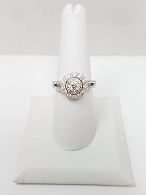 Brilliant 1ctw Natural Diamond 14k White Gold Engagement Ring