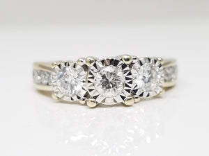 Sophisticated 14k White Gold Natural Diamond Engagement Ring