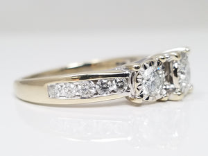 Sophisticated 14k White Gold Natural Diamond Engagement Ring