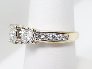 Sophisticated 14k White Gold Natural Diamond Engagement Ring