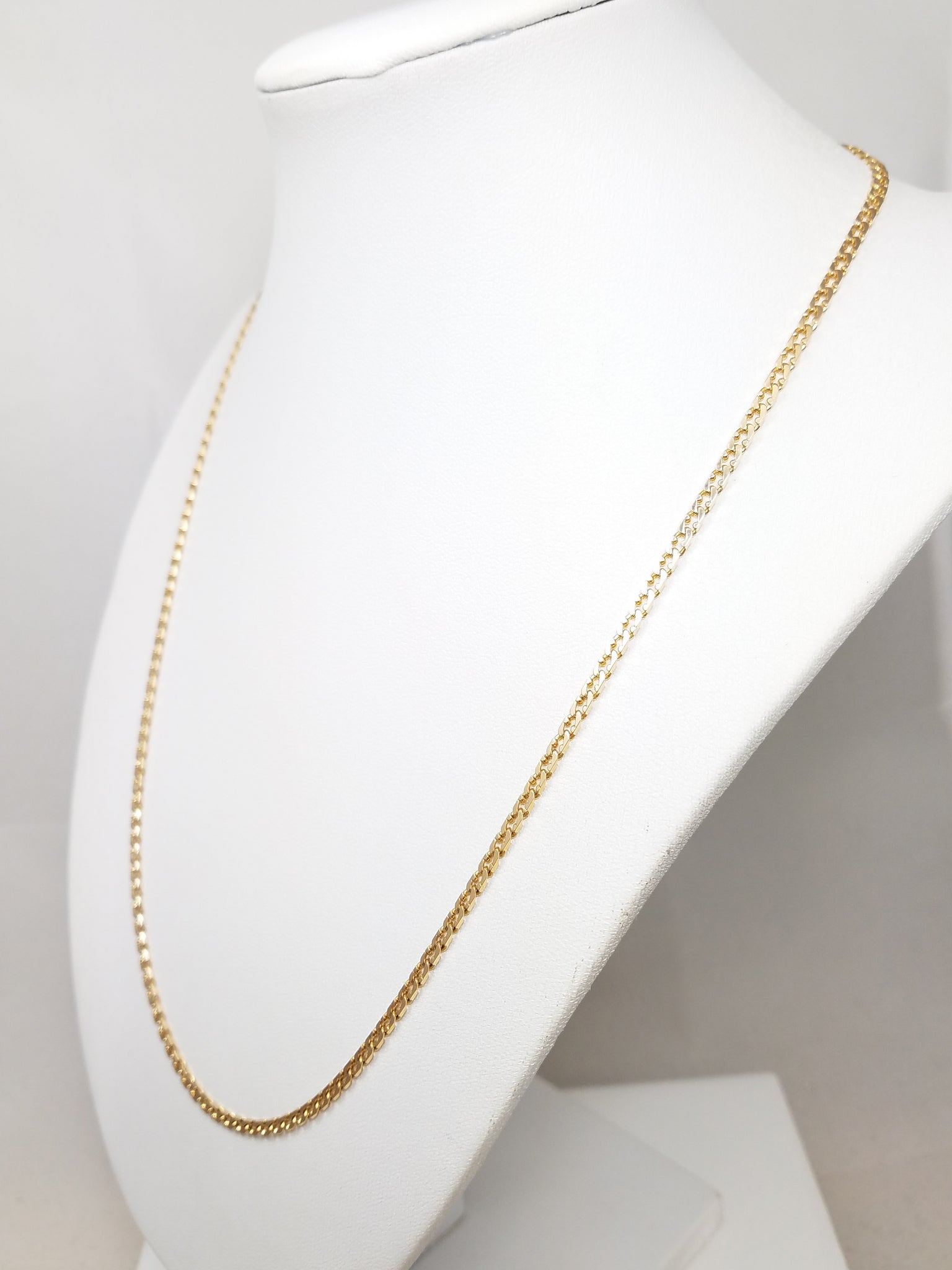 Outstanding Solid 14k Yellow Gold Fancy Link 20" Chain Necklace