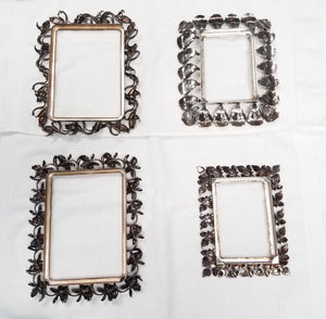 Four Extravagant Solid Sterling Silver Flower Themed Picture Frames