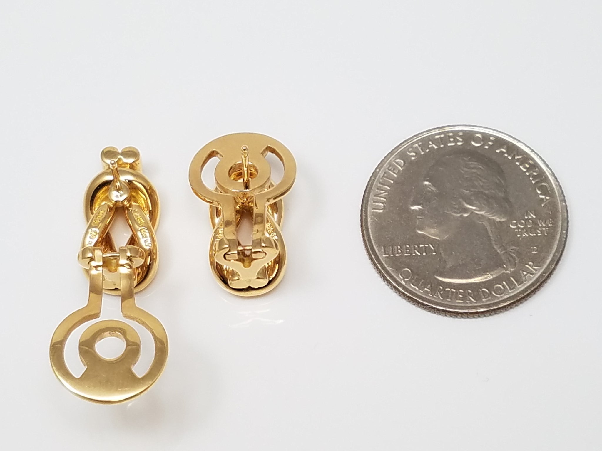Extraordinary TANE 18k Solid Yellow Gold Drop Earrings