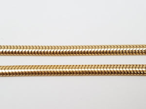 Sleek 14k Yellow Gold Flat Snake 15.5" Necklace