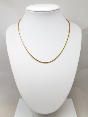 Sleek 14k Yellow Gold Flat Snake 15.5" Necklace