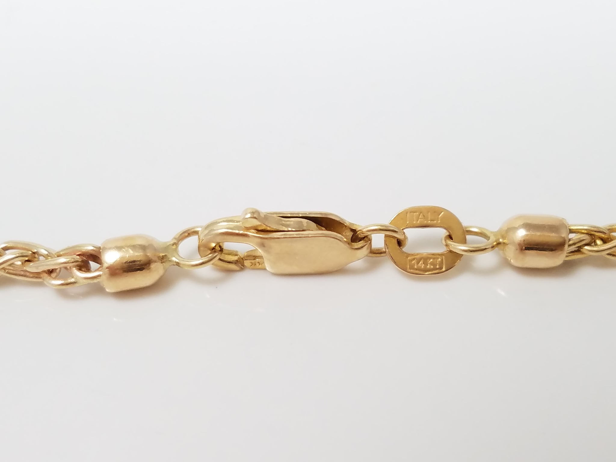 14k Yellow Gold Round Wheat Link 22" Necklace