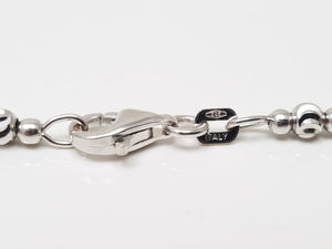 Flashy 18" 14k White Gold Diamond Cut Micro Bead Chain Necklace