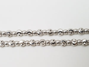 Flashy 18" 14k White Gold Diamond Cut Micro Bead Chain Necklace