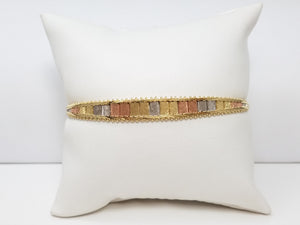 14k Tri-Color Gold Riccio 7" Bracelet