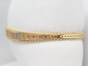 14k Tri-Color Gold Riccio 7" Bracelet