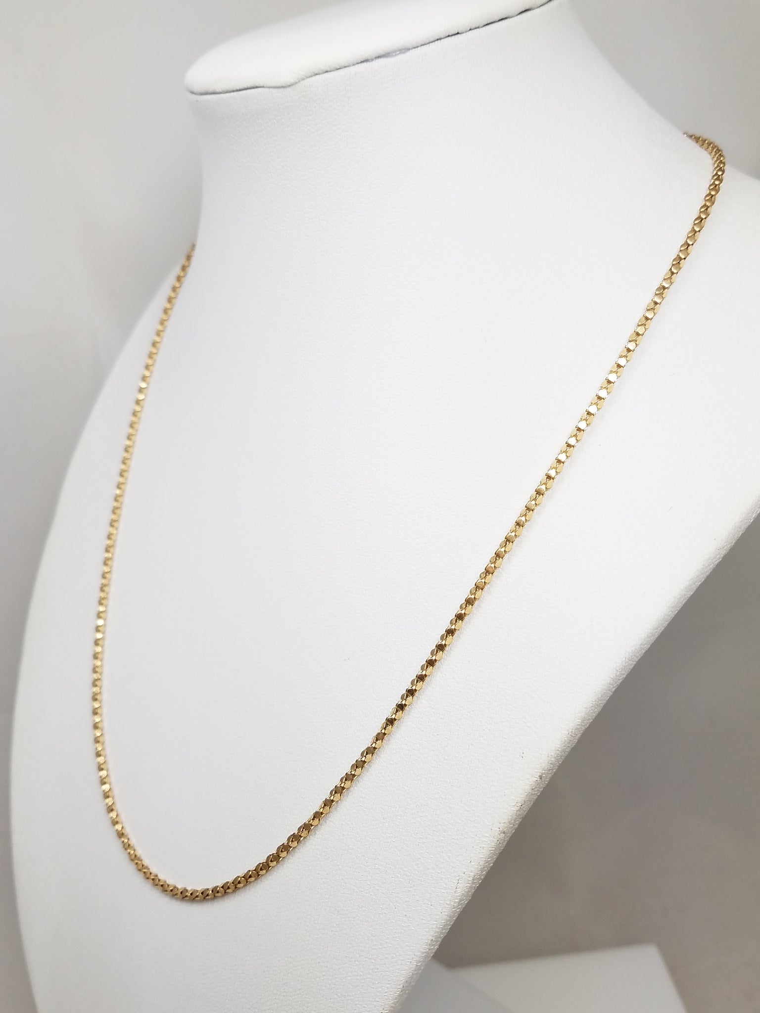 Sparkly 18.5" 14k Yellow Gold Micro Link Chain Necklace