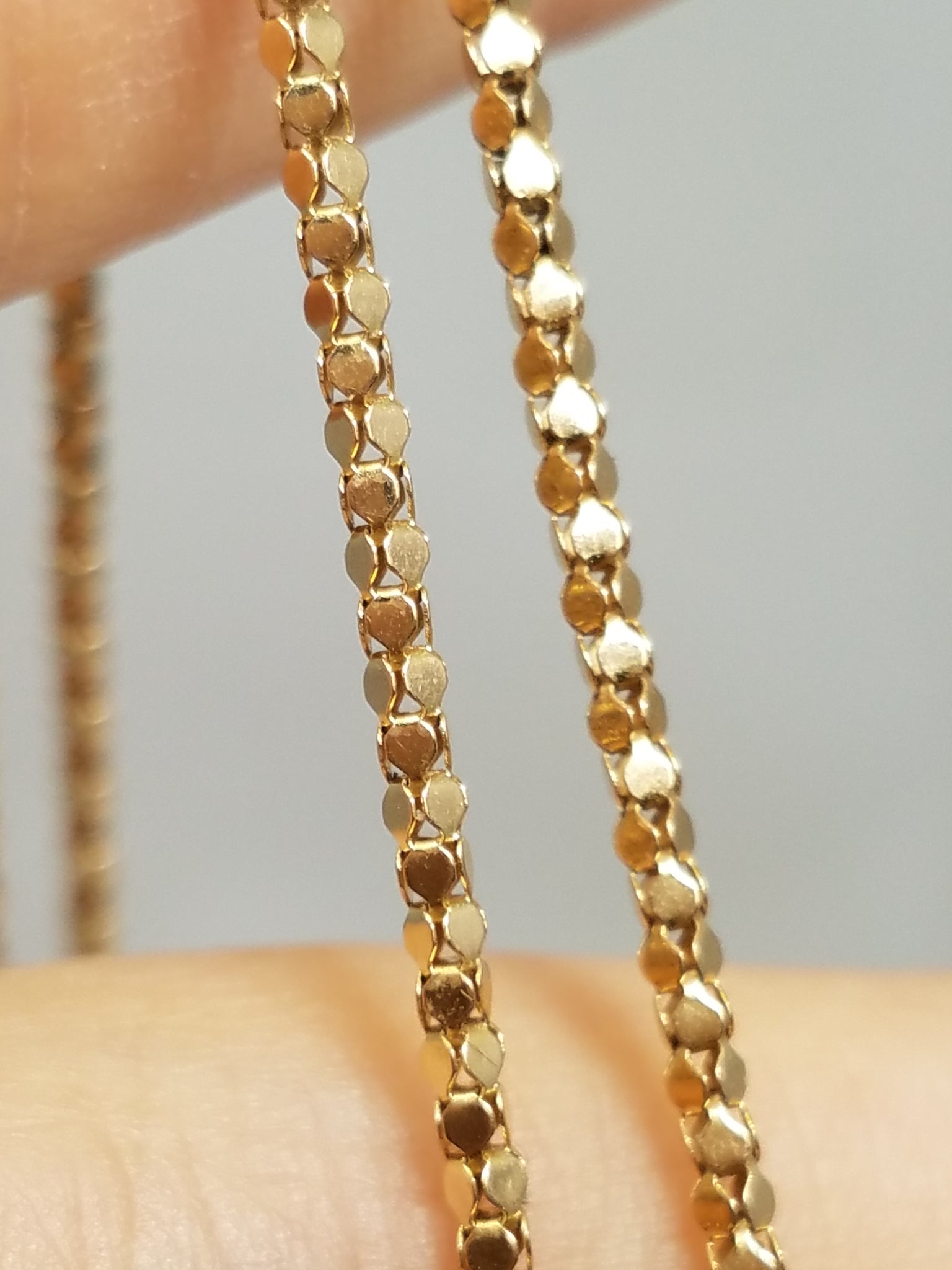 Sparkly 18.5" 14k Yellow Gold Micro Link Chain Necklace