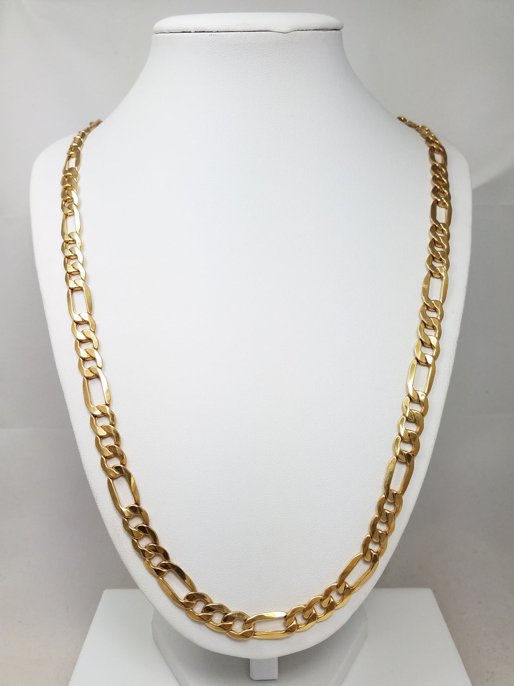 Sporty 26" 10k Yellow Gold Hollow Figaro Link Chain Necklace