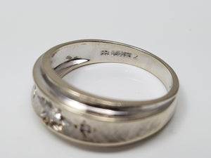 Fashionable 14k White Gold Natural Diamond Wedding Ring Band