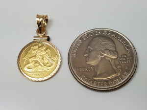 New! Beautiful 2005 Isle Of Man 1/20oz 24k Gold Coin In 14k Yellow Gold Pendant