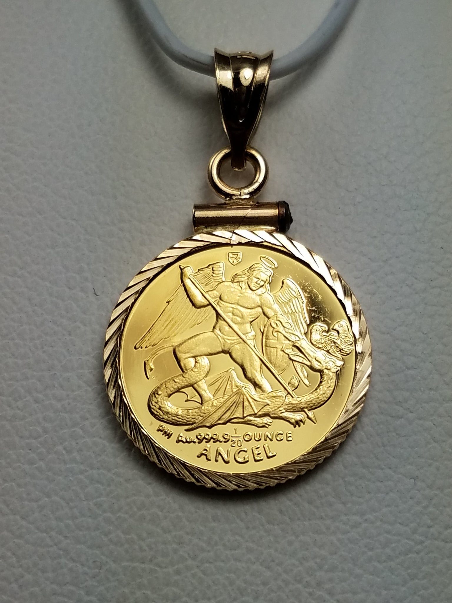 New! Beautiful 2005 Isle Of Man 1/20oz 24k Gold Coin In 14k Yellow Gold Pendant
