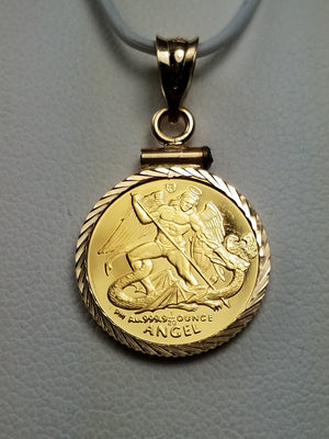 New! Beautiful 2005 Isle Of Man 1/20oz 24k Gold Coin In 14k Yellow Gold Pendant