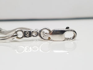Dainty 7" 10k White Gold Lab Created Sapphire Bracelet