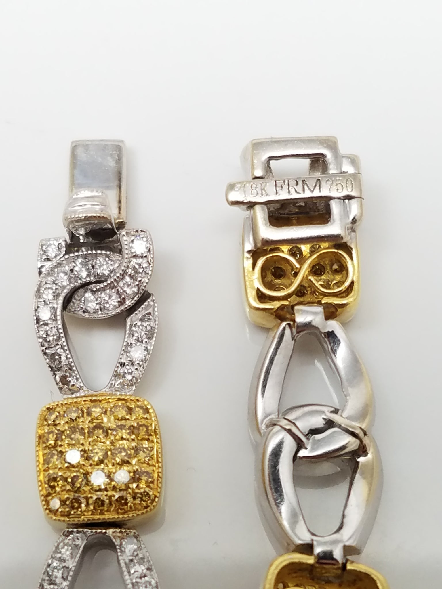 Extravagant 7.5" 18k Two Tone Gold 1.65ctw Natural Diamond Custom Bracelet
