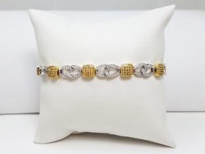 Extravagant 7.5" 18k Two Tone Gold 1.65ctw Natural Diamond Custom Bracelet