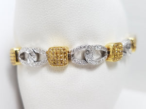 Extravagant 7.5" 18k Two Tone Gold 1.65ctw Natural Diamond Custom Bracelet