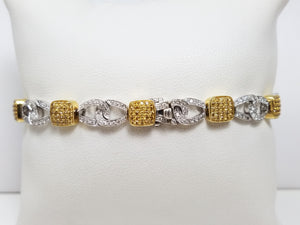 Extravagant 7.5" 18k Two Tone Gold 1.65ctw Natural Diamond Custom Bracelet