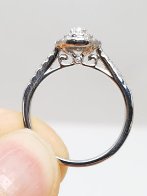 Exquisite 14k White Gold Natural Diamond Engagement Ring