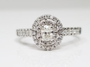 Exquisite 14k White Gold Natural Diamond Engagement Ring